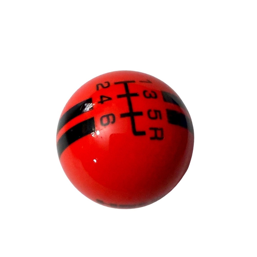 HEMI 6 Speed Manual Shift Knob Red Black Racing Stripes Universal Threaded